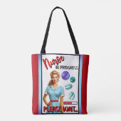 Niedlich Nostalgische Krankenschwester Pinup im Ga Tasche (Rückseite)