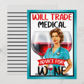 Niedlich Nostalgische Krankenschwester Pinup wird  Dankeskarte (Vorne/Hinten)