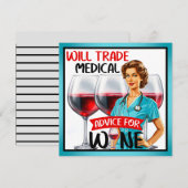 Niedlich Nostalgische Krankenschwester Pinup wird  Feiertagskarte (Vorne/Hinten)