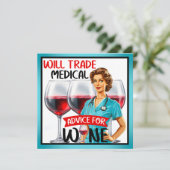 Niedlich Nostalgische Krankenschwester Pinup wird  Feiertagskarte (Stehend Vorderseite)