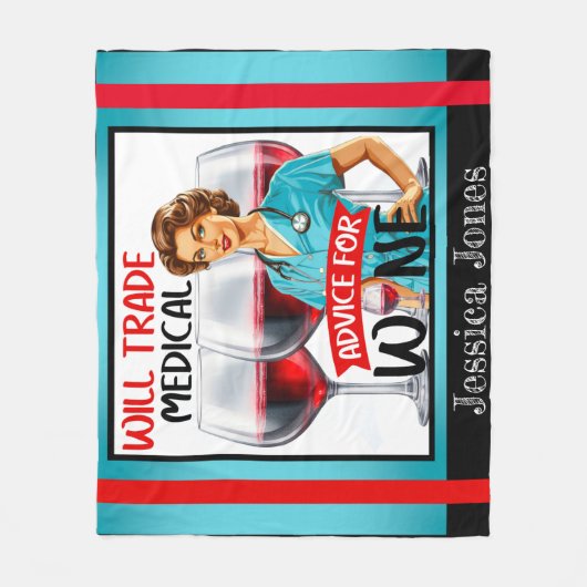 Niedlich Nostalgische Krankenschwester Pinup wird  Fleecedecke (Vorderseite)