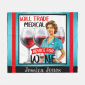 Niedlich Nostalgische Krankenschwester Pinup wird  Fleecedecke (Vorderseite (Horizontal))