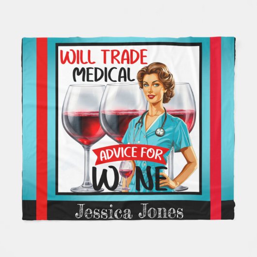 Niedlich Nostalgische Krankenschwester Pinup wird  Fleecedecke (Vorderseite (Horizontal))