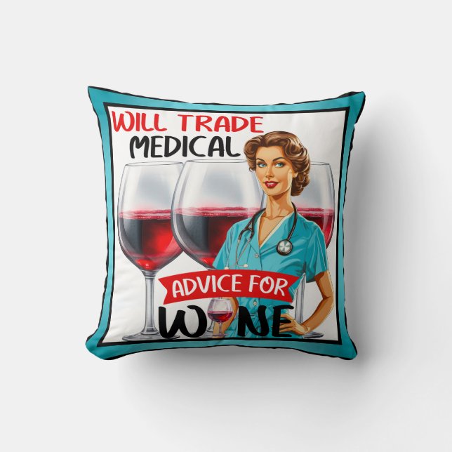 Niedlich Nostalgische Krankenschwester Pinup wird  Kissen (Vorderseite)