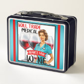 Niedlich Nostalgische Krankenschwester Pinup wird Metall Brotdose (Rückseite)