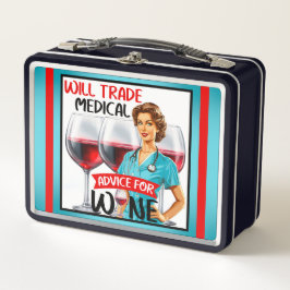 Niedlich Nostalgische Krankenschwester Pinup wird  Metall Brotdose