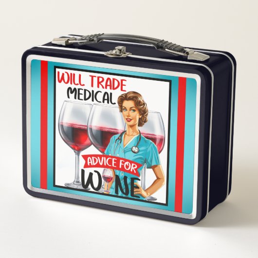 Niedlich Nostalgische Krankenschwester Pinup wird Metall Brotdose (Vorderseite)