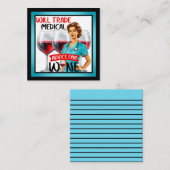 Niedlich Nostalgische Krankenschwester Pinup wird Mitteilungskarte (Vorne/Hinten)