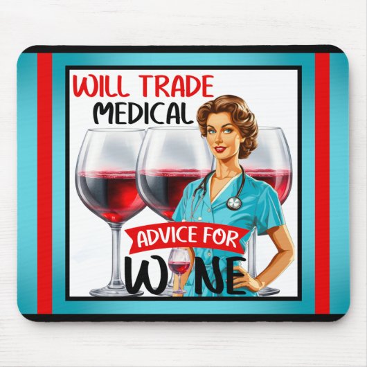 Niedlich Nostalgische Krankenschwester Pinup wird  Mousepad (Vorne)