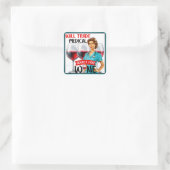 Niedlich Nostalgische Krankenschwester Pinup wird  Quadratischer Aufkleber (Tasche)