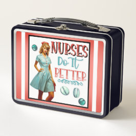 Niedlich Nostalgische Krankenschwestern Pinup Nurs Metall Brotdose