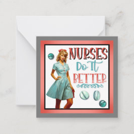 Niedlich Nostalgische Krankenschwestern Pinup Nurs Mitteilungskarte
