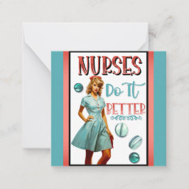 Niedlich Nostalgische Krankenschwestern Pinup Nurs Mitteilungskarte