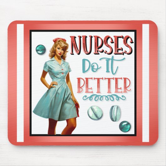 Niedlich Nostalgische Krankenschwestern Pinup Nurs Mousepad (Vorne)
