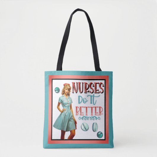 Niedlich Nostalgische Krankenschwestern Pinup Nurs Tasche (Vorderseite)