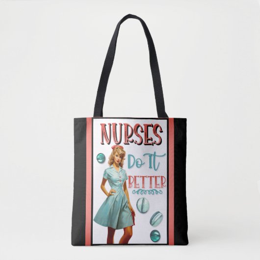 Niedlich Nostalgische Krankenschwestern Pinup Nurs Tasche (Vorderseite)