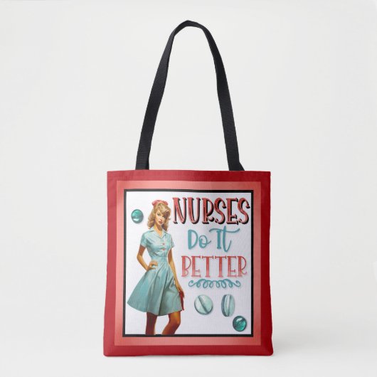 Niedlich Nostalgische Krankenschwestern Pinup Nurs Tasche (Vorderseite)