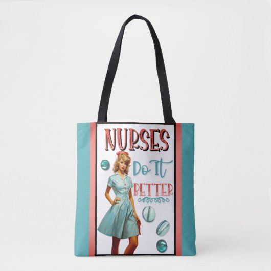 Niedlich Nostalgische Krankenschwestern Pinup Nurs Tasche (Vorderseite)