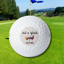 Niedlich nur ein kleiner Tropfen Wein Wasserfarbe Golfball