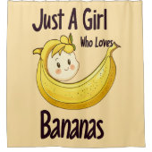 Niedlich nur ein Mädchen, das Bananen Lieben Obst Duschvorhang (Vorderseite)