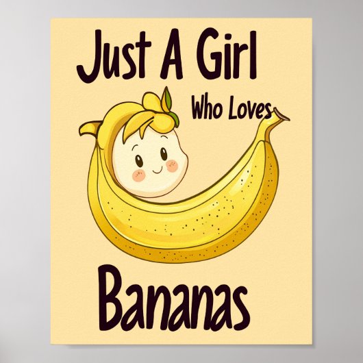 Niedlich nur ein Mädchen, das Bananen Lieben Obst  Poster (Vorne)