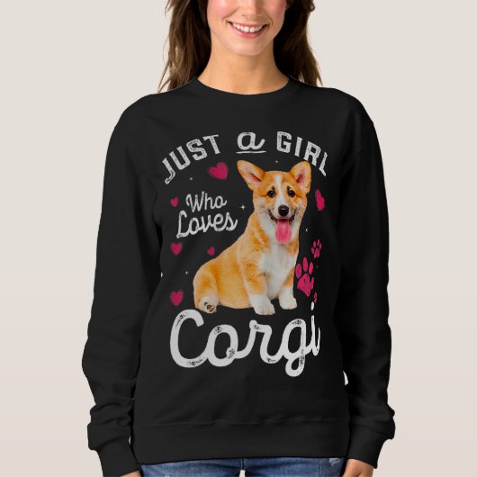Niedlich nur ein Mädchen, das Corgi Liebe Hund Lov Sweatshirt (Vorderseite)