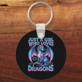 Niedlich nur ein Mädchen, das Drachen Liebe Schlüsselanhänger (Vorderseite)