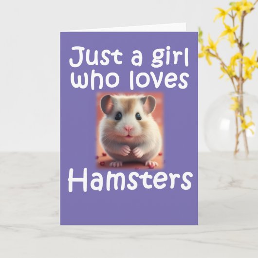 Niedlich nur ein Mädchen, das Hamsters Hammie Lieb Karte (Gelbe Blume)