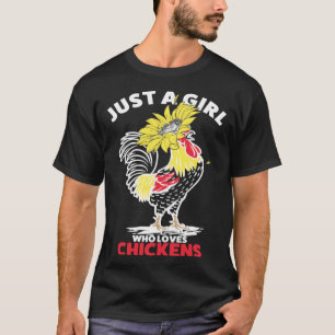 Niedlich nur ein Mädchen das Hühner liebt Farmer M T-Shirt