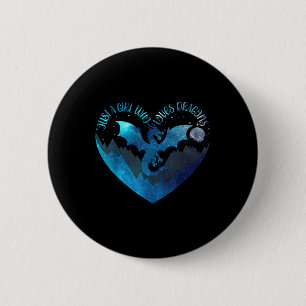 Niedlich nur ein Mädchen, das Lieben Dragons Niedl Button