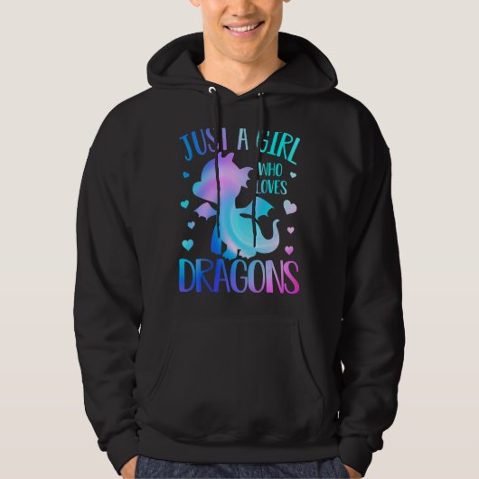 Niedlich nur ein Mädchen, das Lieben Dragons Paste Hoodie (Vorderseite)