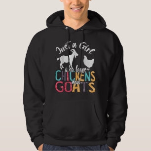 Niedlich nur ein Mädchen, das Lieben Hühner Ziegen Hoodie