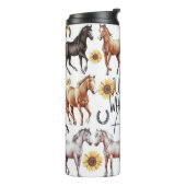 Niedlich nur ein Mädchen, das Pferde Liebe Thermosbecher (Nach links gedreht)