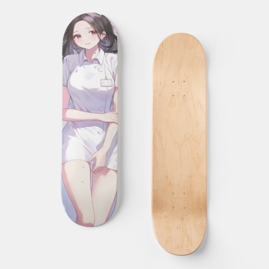 Niedlich Nurse Anime Skateboard (Vorderseite)