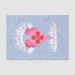 Niedlich Nurse Blue Pink Herz Personalisiert Seidenpapier