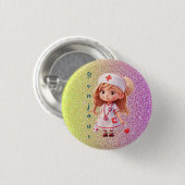 Niedlich Nurse Bonjour Abzeichen Button (Vorne & Hinten)