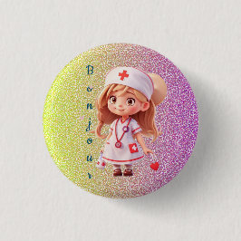 Niedlich Nurse Bonjour Abzeichen Button