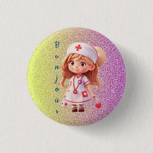 Niedlich Nurse Bonjour Abzeichen Button