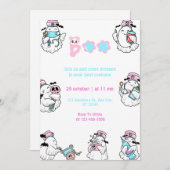 Niedlich Nurse Boo Halloween KostümParty Einladung (Vorne/Hinten)