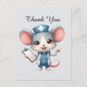 Niedlich Nurse danke der Maus Postkarte (Vorderseite)