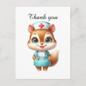 Niedlich Nurse danke dir Eichhörnchen Postkarte (Vorderseite)