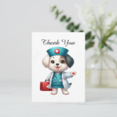 Niedlich Nurse danke Hund Postkarte (Stehend Vorderseite)