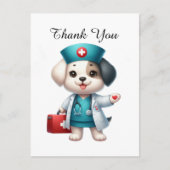 Niedlich Nurse danke Hund Postkarte (Vorderseite)