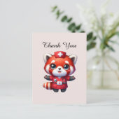 Niedlich Nurse danke Ihnen Fuchs Postkarte (Stehend Vorderseite)