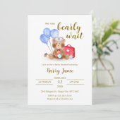 Niedlich Nurse Doctor Teddy Bear Balloon Babydusch Einladung (Stehend Vorderseite)