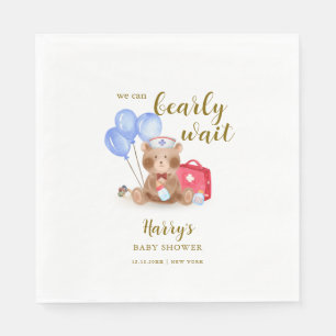 Niedlich Nurse Doctor Teddy Bear Balloon Babydusch Serviette