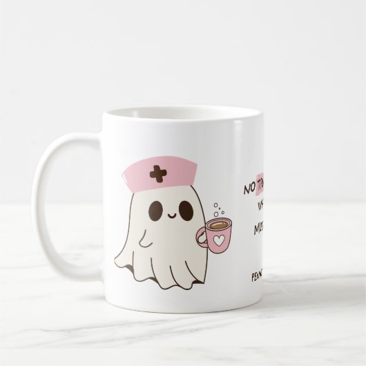 Niedlich Nurse Ghost Halloween Tasse - 11oz (Links)