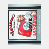 Niedlich Nurse Pinup_ Liebe Fleecedecke (Vorderseite)