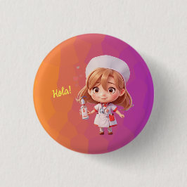Niedlich Nurse Spanish Gruß Abzeichen Button