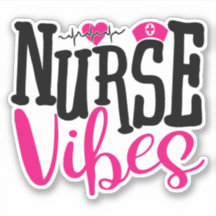 Niedlich Nurse Vibes Hot Pink Black Typografy